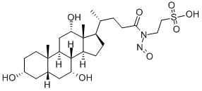 2-(N-ニトロソ-N-コロイルアミノ)エタンスルホン酸 化学構造式