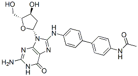 Guanosine, 8-((4'-(acetylamino)(1,1'-biphenyl)-4-yl)amino)-2'-deoxy- 结构式