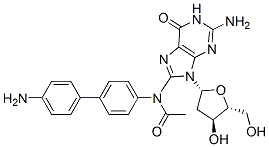 Guanosine, 8-(acetyl(4'-amino(1,1'-biphenyl)-4-yl)amino)-2'-deoxy- 结构式