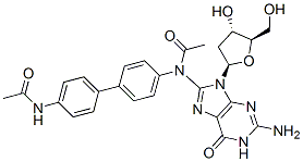 Guanosine, 8-(acetyl(4'-(acetylamino)(1,1'-biphenyl)-4-yl)amino)-2'-deoxy- 化学構造式