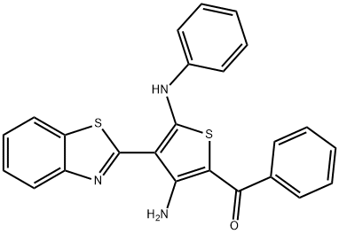 (3-Amino-4-benzothiazol-2-yl-5-phenylamino-thiophen-2-yl)-phenyl-methanone Structure