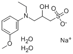 N-Ethyl-N-(2-hydroxy-3-sulfopropyl)-3-methoxyaniline sodium salt dihydrate Struktur