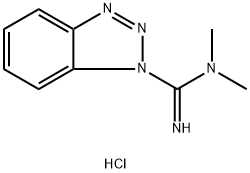 N,N-ジメチル-1H-ベンゾトリアゾール-1-カルボキシイミドアミド一塩酸塩 化学構造式