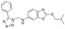 2-((2-Methylpropyl)thio)-N-((5-phenyl-1H-tetrazol-1-yl)methyl)-6-benzo thiazolamine Struktur