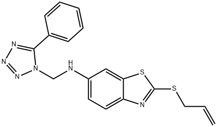 6-BENZOTHIAZOLAMINE, N-((5-PHENYL-1H-TETRAZOL-1-YL)METHYL)-2-(2-PROPEN YLTHIO)- Structure