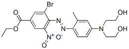 4-[[4-[ビス(2-ヒドロキシエチル)アミノ]-2-メチルフェニル]アゾ]-3-ブロモ-5-ニトロ安息香酸エチル 化学構造式
