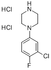 1-(3-クロロ-4-フルオロフェニル)ピペラジン二塩酸塩 化学構造式