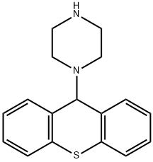 1-(9H-チオキサンテン-9-イル)ピペラジン 化学構造式