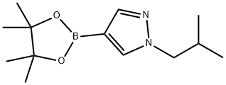 1-イソブチル-4-(4,4,5,5-テトラメチル-1,3,2-ジオキサボロラン-2-イル)-1H-ピラゾール 化学構造式