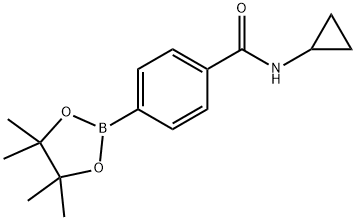 N-(环丙基)-4-(4,4,5,5-四甲基-1,3,2-恶硼-2基)苯甲酰胺, 827614-68-6, 结构式