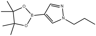 1-プロピル-4-(4,4,5,5-テトラメチル-1,3,2-ジオキサボロラン-2-イル)ピラゾール 化学構造式