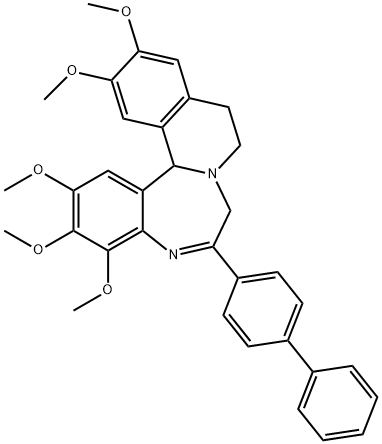 6-(4-Biphenylyl)-2,3,4,12,13-pentamethoxy-9,10-dihydro-7H-isoquino(2,1-d)(1,4)benzodiazepine Structure
