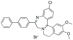 7H-ISOQUINO(2,1-d)(1,4)BENZODIAZEPIN-8-IUM, 9,10-DIHYDRO-6-(4-BIPHENYL YL)-3-CHLO Structure