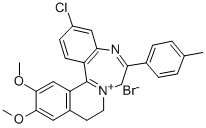7H-Isoquino(2,1-d)(1,4)benzodiazepin-8-ium, 9,10-dihydro-3-chloro-12,1 3-dimethoxy-6-(p-tolyl)-, bromide 结构式