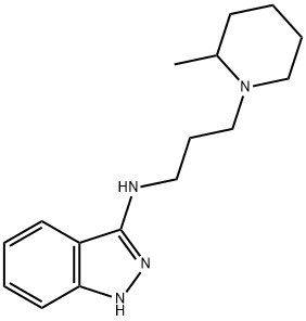 1H-Indazol-3-amine, N-(3-(2-methyl-1-piperidinyl)propyl)- Structure