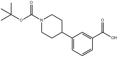 1-BOC-4-(3-羧基苯基)哌啶 结构式