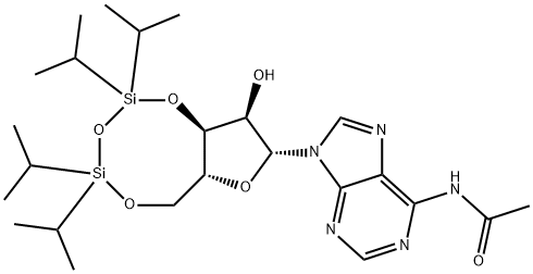 Adenosine, N-acetyl-3',5'-O-[1,1,3,3-tetrakis(1-Methylethyl)-1,3-disiloxanediyl]- Struktur