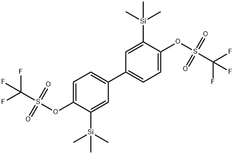 3,3'-ビス(トリメチルシリル)ビフェニル-4,4'-ジイルビス(トリフルオロメタンスルホナート) 化学構造式