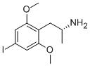 rac-(1R*)-1-メチル-2-(2,5-ジメトキシ-4-ヨードフェニル)エタンアミン 化学構造式