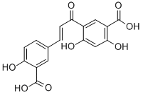 5-(3-(3-Carboxy-4-hydroxyphenyl)-1-oxo-2-propenyl)-2,4-dihydroxybenzoi c acid Structure