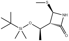 (3R,4R)-4-Methylthio-3-[(R)-1-((t-butyldimethylsilyl)oxy)ethyl]-2-azetidinone Structure