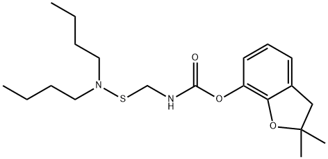 2,3-Dihydro-2,2-dimethylbenzofuran-7-yl=N-[[(dibutylamino)thio]methyl]carbamate Structure