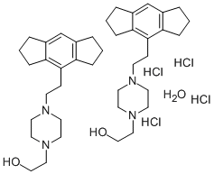 1-(2-(s-Hydrindacen-4-yl)ethyl)-4-(2-hydroxyethyl)piperazine dihydroch loride hemihydrate Structure