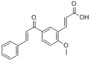 (E,E)-3-(2-Methoxy-5-(1-oxo-3-phenyl-2-propenyl)phenyl)-2-propenoic ac id Structure