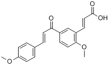 (E,E)-3-(2-Methoxy-5-(3-(4-methoxyphenyl)-1-oxo-2-propenyl)phenyl)-2-p ropenoic acid Struktur