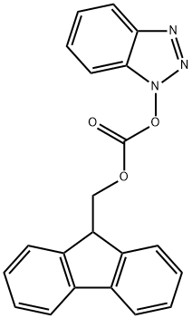 1-[(9H-フルオレン-9-イルメトキシ)カルボニルオキシ]ベンゾトリアゾール 化学構造式