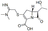 (5R,6S)-6-[(R)-1-ヒドロキシエチル]-3-[[2-(ジメチルアミノ)-2-イミノエチル]チオ]-7-オキソ-1-アザビシクロ[3.2.0]ヘプタ-2-エン-2-カルボン酸 化学構造式