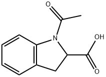 1-アセチル-2,3-ジヒドロ-1H-インドール-2-カルボン酸 化学構造式
