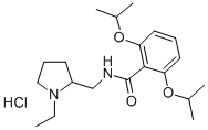 2,6-Diisopropoxy-N-(1-ethyl-2-pyrrolidinylmethyl)benzamide hydrochlori de Structure