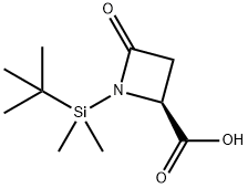 (4S)-N-(TERT-ブチルジメチルシリル)アゼチジン-2-オン-4-カルボン酸 化学構造式