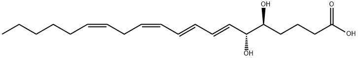 (5S,6S)-DIHYDROXY-(7E,9E,11Z,14Z)-EICOSATETRAENOIC ACID Structure