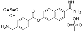 6-Amidino-2-naphthyl-4-aminomethylbenzoate dimethanesulfonate Structure