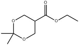 2,2-二甲基-[1,3]二氧杂环己烷-5-甲酸乙酯 结构式