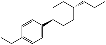 1α-(4-エチルフェニル)-4β-プロピルシクロヘキサン 化学構造式