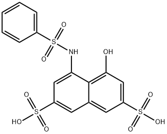 4-hydroxy-5-[(phenylsulphonyl)amino]naphthalene-2,7-disulphonic acid Structure