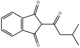 2-(3-メチル-1-オキソブチル)-1,3-インダンジオン 化学構造式