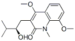 3-[(R)-2-ヒドロキシ-3-メチルブチル]-4,8-ジメトキシ-1-メチル-2(1H)-キノリノン 化学構造式