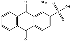 1-アミノ-9,10-ジヒドロ-9,10-ジオキソ-2-アントラセンスルホン酸 化学構造式