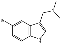 5-ブロモ-3-[(ジメチルアミノ)メチル]-1H-インドール 化学構造式