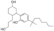 (+)-5-(1,1-ジメチルヘプチル)-2-[2-(3-ヒドロキシプロピル)-5-ヒドロキシシクロヘキシル]フェノール 化学構造式