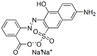 2-[(6-amino-1-hydroxy-3-sulpho-2-naphthyl)azo]benzoic acid, sodium salt Struktur
