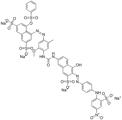 2,7-Naphthalenedisulfonic acid, 4-[[4-[[[[5-hydroxy-6-[[4-[(4-nitro-2-sulfophenyl)amino]phenyl]azo]-7-sulfo-2-naphthalenyl]amino]carbonyl]amino]-5-methoxy-2-methylphenyl]azo]-5-[(phenylsulfonyl)oxy]-, sodium salt|