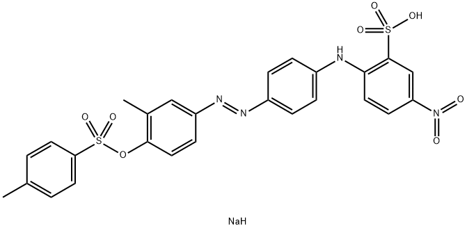 2-[[4-[[3-メチル-4-[(4-メチルフェニル)スルホニルオキシ]フェニル]アゾ]フェニル]アミノ]-5-ニトロベンゼンスルホン酸ナトリウム 化学構造式