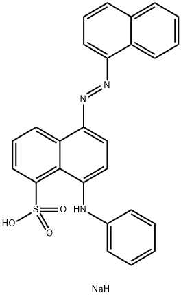 5-(1-ナフタレニルアゾ)-8-(フェニルアミノ)-1-ナフタレンスルホン酸ナトリウム 化学構造式