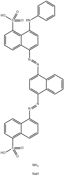 8-anilino-5-[[4-[(5-sulpho-1-naphthyl)azo]-1-naphthyl]azo]naphthalene-1-sulphonic acid, ammonium sodium salt Struktur