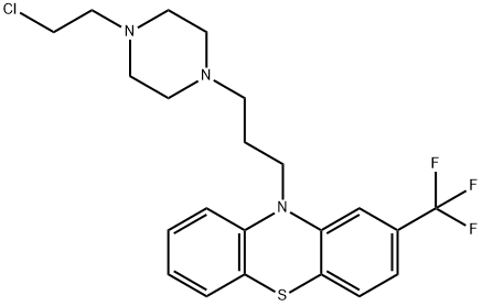 2-(トリフルオロメチル)-10-[3-[4-(2-クロロエチル)ピペラジン-1-イル]プロピル]-10H-フェノチアジン 化学構造式